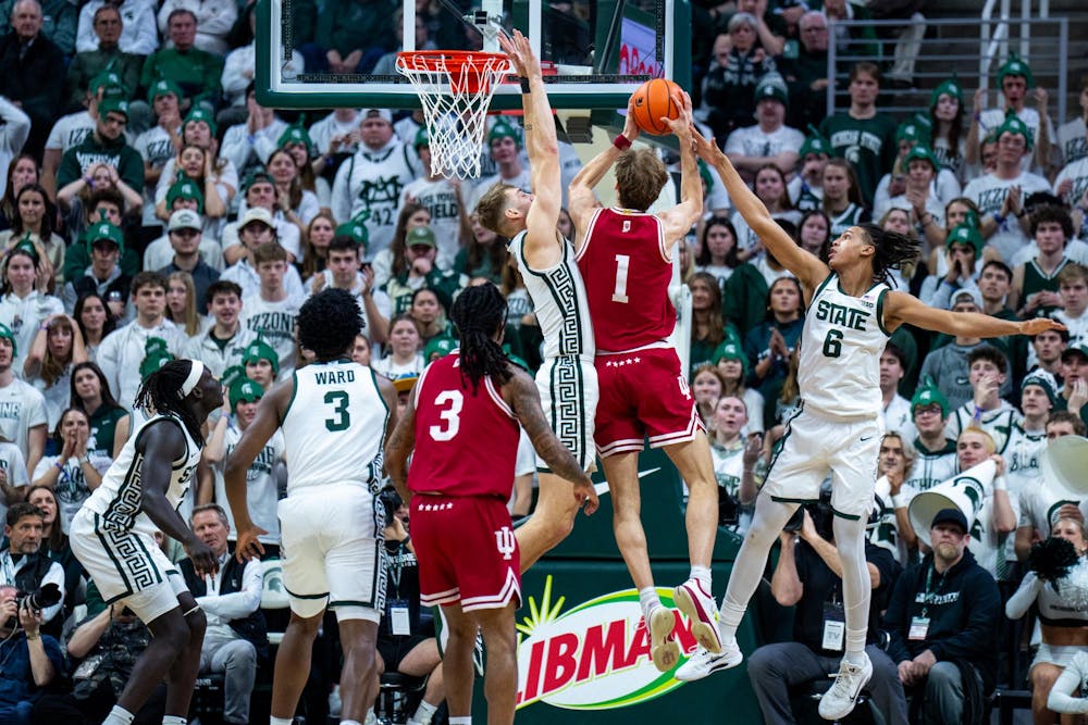 <p>Indiana Hoosiers forward Reed Bailey (1) goes up for shot during an NCAA Division I basketball game between Michigan State and Indiana at the Breslin Center in East Lansing, Michigan, on Tuesday, Jan. 13, 2026.</p>