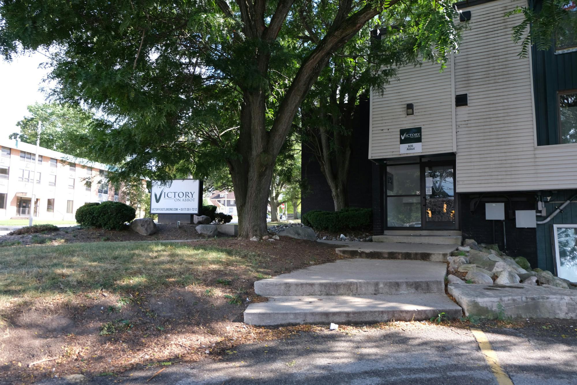 <p>The Victory on Abbot apartment building on Aug. 28, 2025 in East Lansing, Michigan.</p>