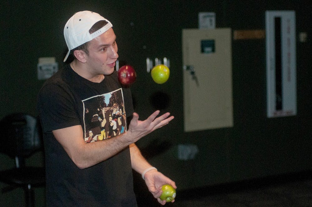 Advertising sophomore Sam Silverstein performs during his comedy show, Laughter is the Cure to Life, on Feb. 16, 2016 in the Business College Complex. Silverstein donated all of the proceeds from the event to Mott's Children's Hospital.