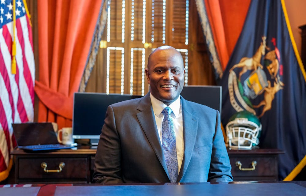 Speaker of the House of Representatives Joe Tate poses for a photo in his office at the Michigan State Capitol Building in Lansing on Feb. 1, 2023. 