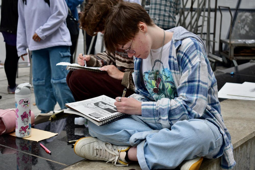 Students and East Lansing community members came to the Broad Art museum for the Drawing Marathon on Sept. 28, 2023. 