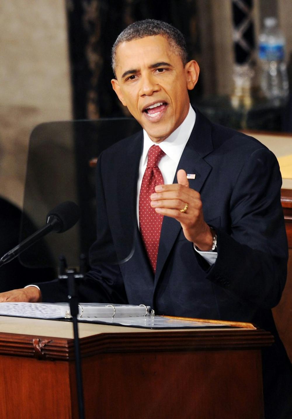 U.S. President Barack Obama gives the State of the Union address before a joint session of Congress, Tuesday, January 24, 2012, in Washington, D.C. (Olivier Douliery/Abaca Press/MCT)