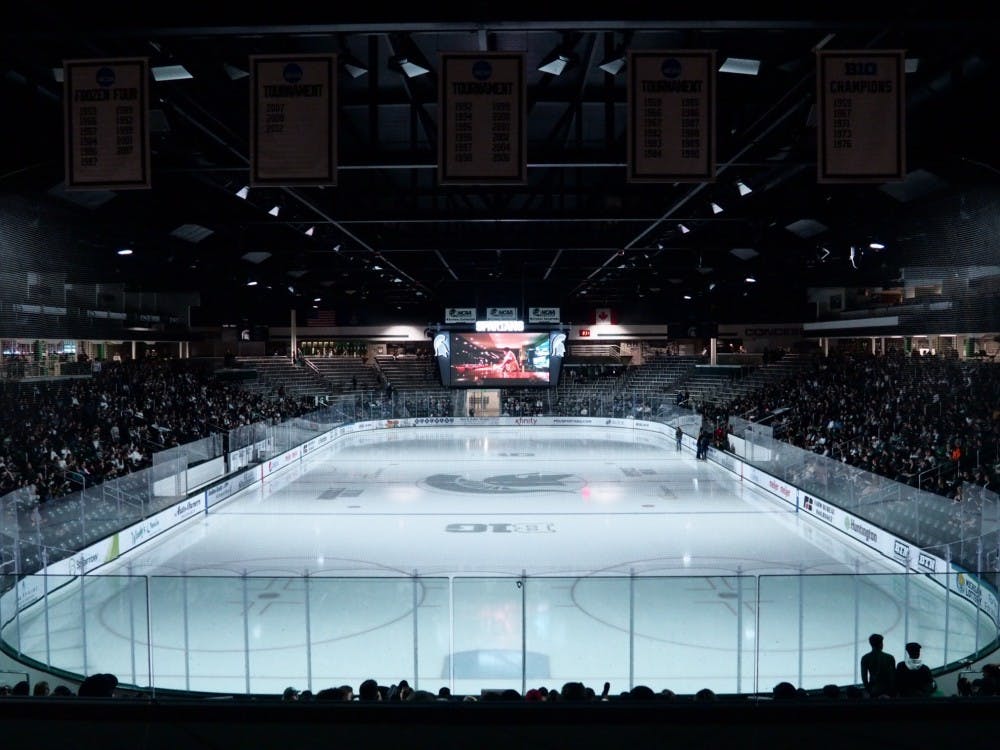 The Munn Ice Arena is pictured for a Final Four viewing party April 6, 2019.