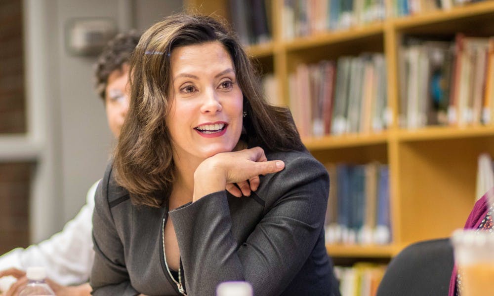 Governor candidate Gretchen Whitmer speaks during the Know Your Vote event on Oct. 11, 2017, at Case Hall. The event was hosted by the MSU Democrats and the MSU NAACP.