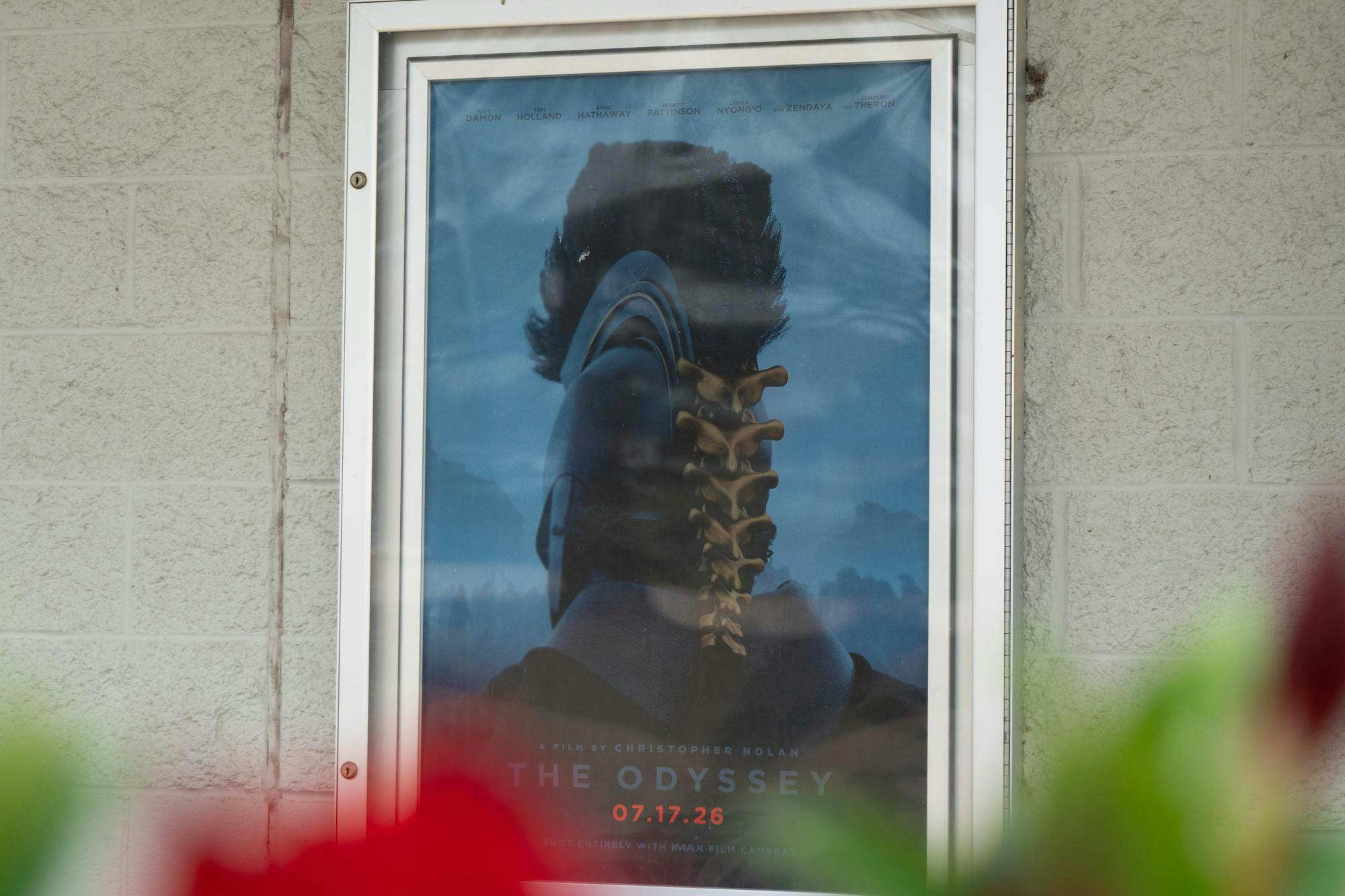 <p>A poster for Christopher Nolan's film, The Odyssey, hangs at the Studio C! cinema in Okemos, Mich., on Aug. 11, 2026.</p>