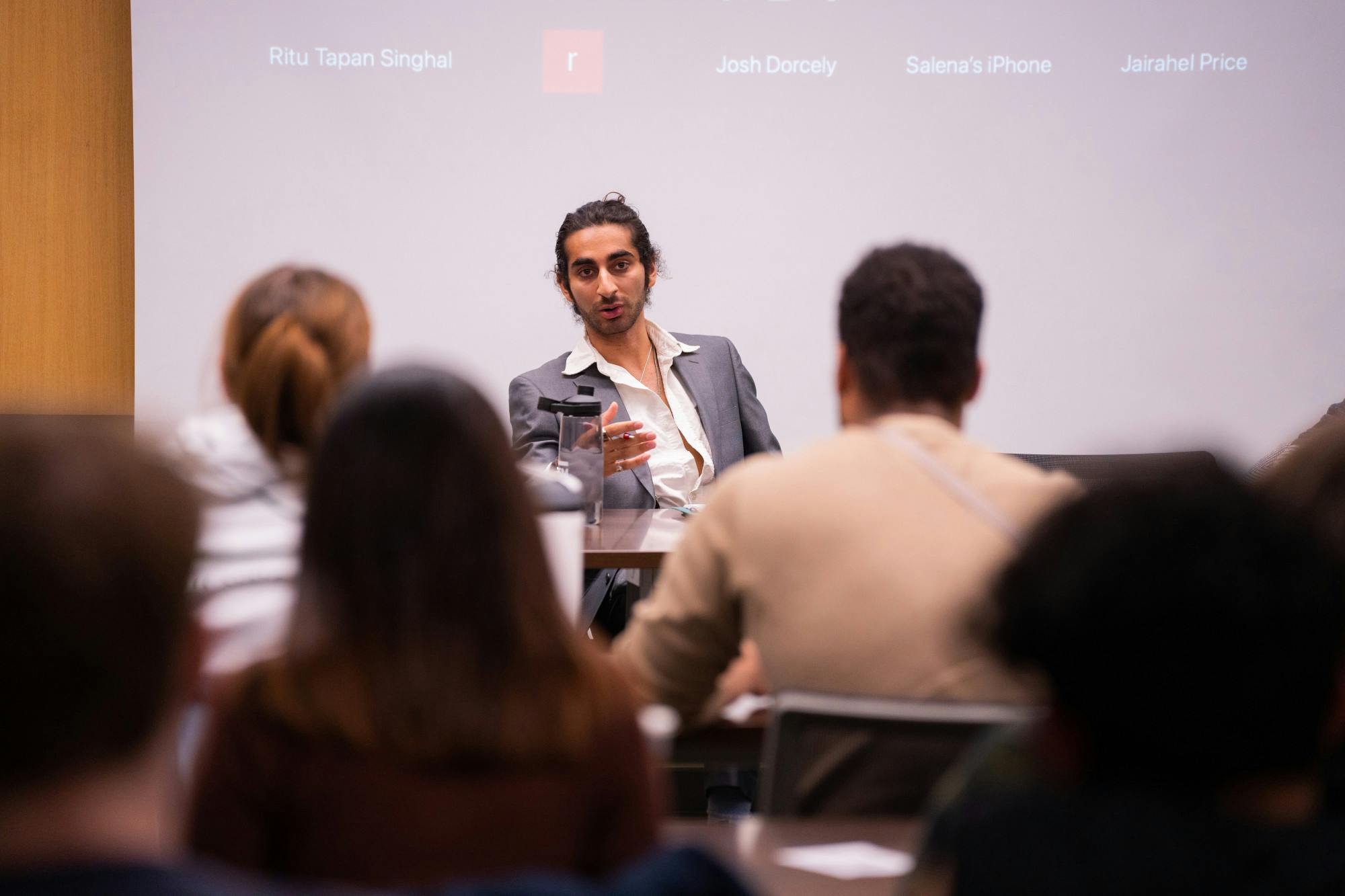 Presidential candidate Zaaki Mandwee, speaking at the ASMSU presidential debate, held at the Student Services Building on Apr. 17, 2023. 