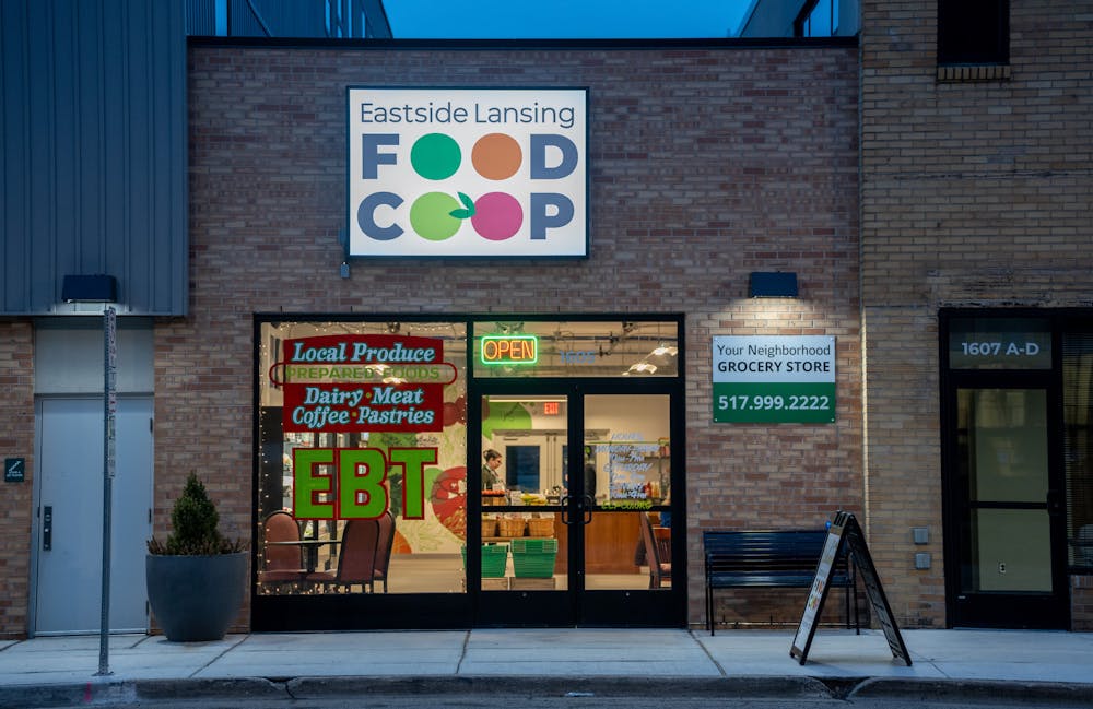 <p>The outside of "Your Neighborhood Grocery Store" – the Eastside Lansing Food Co-Op on Jan. 10, 2023.</p>