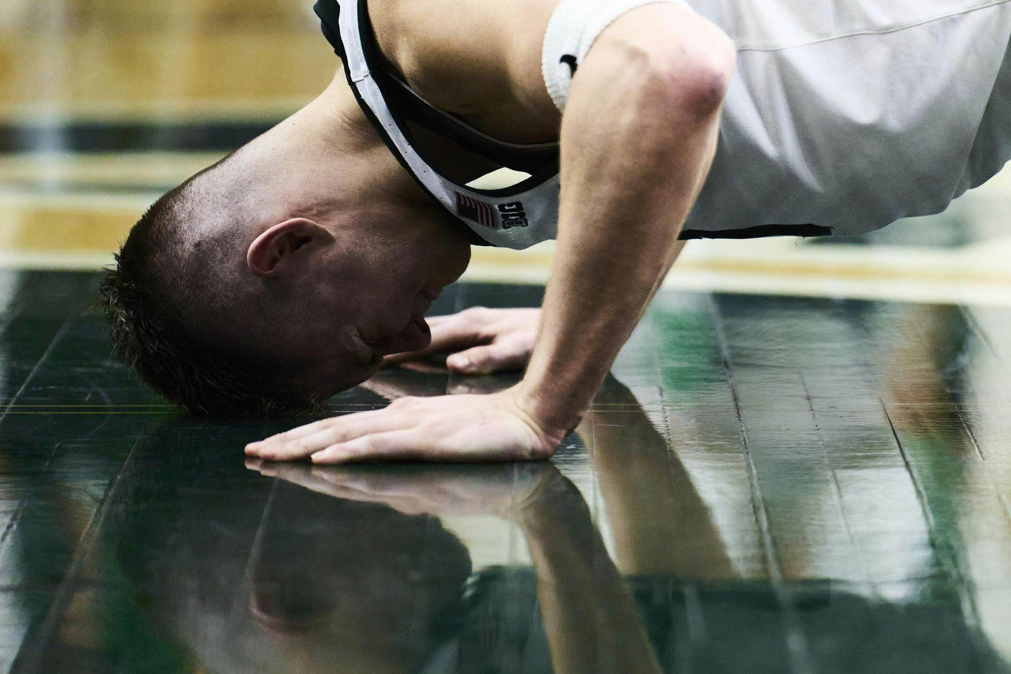 <p>Michigan State Spartans forward Jaxon Kohler rests his head on the Spartan logo following the floor-kissing ceremony celebrating senior night after the Michigan State Spartans faced the Rutgers Scarlet Knights in a men’s basketball game at the Breslin Center at Michigan State University in East Lansing, Mich., on Thursday, March 5, 2026.&nbsp;&nbsp;&nbsp;&nbsp;&nbsp;&nbsp;&nbsp;&nbsp;&nbsp;&nbsp;&nbsp;&nbsp;&nbsp;&nbsp;&nbsp;&nbsp;&nbsp;&nbsp;&nbsp;&nbsp;&nbsp;&nbsp;&nbsp;&nbsp;&nbsp;&nbsp;&nbsp;&nbsp;&nbsp;&nbsp;&nbsp;&nbsp;</p>