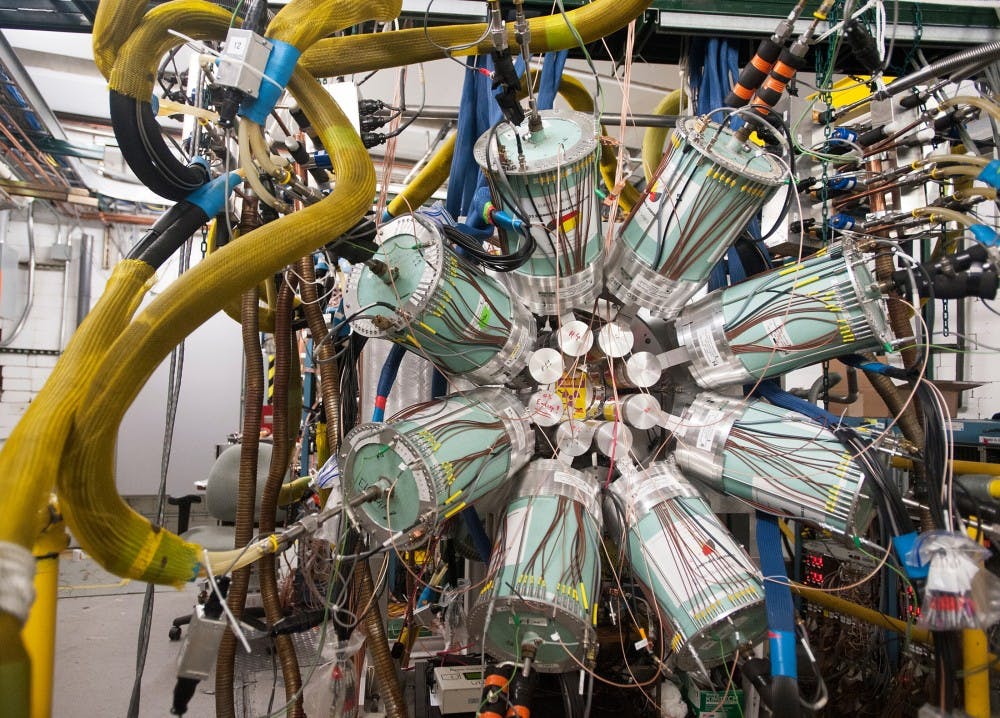SeGA, a machine used to study rare isotopes, sits inside of the National Superconducting Cyclotron Laboratory on Wednesday morning, August 1, 2012. SeGA is specifically used to detect gamma rays traveling at high velocities. Natalie Kolb/The State News