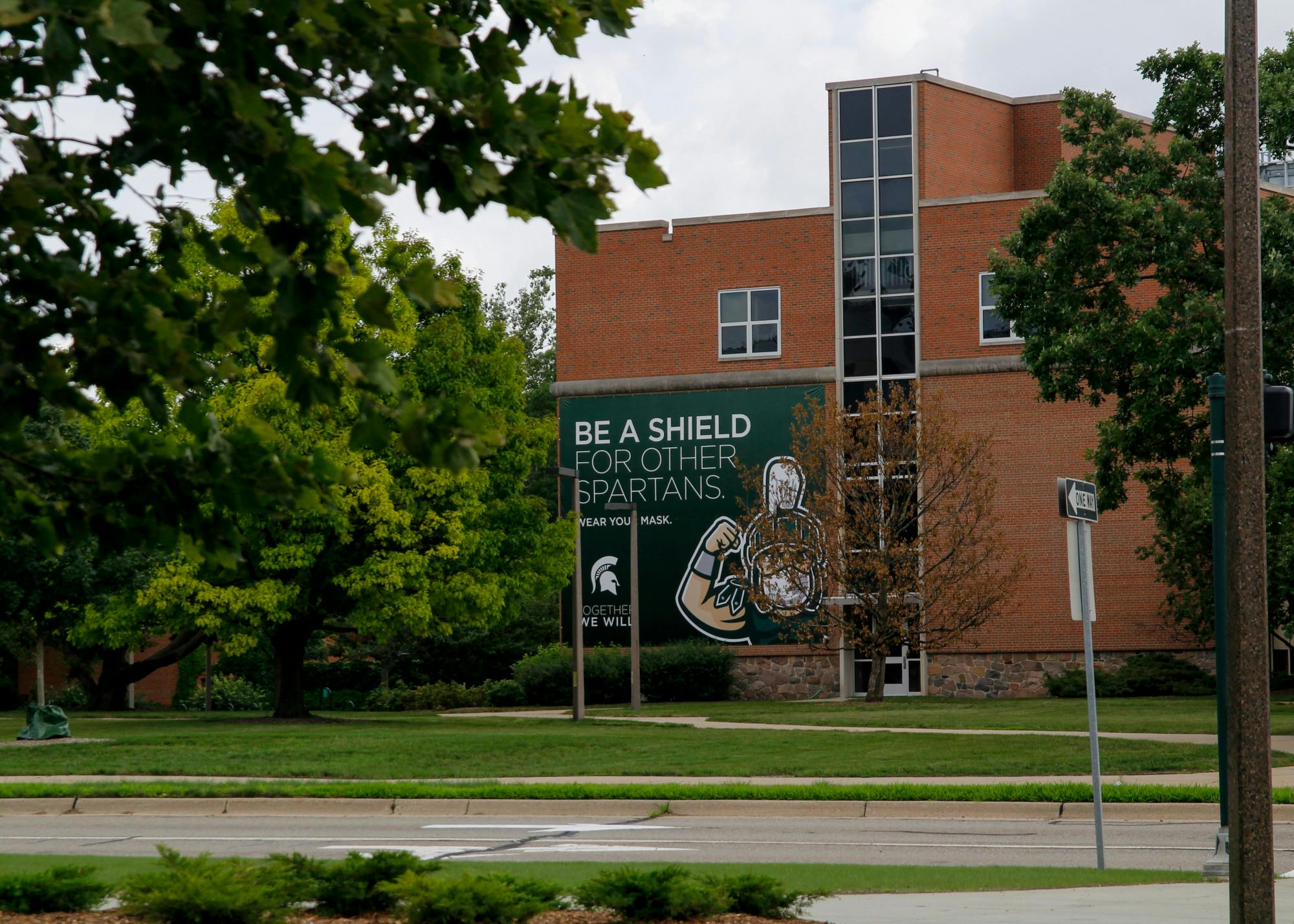 <p>Reminders to wear masks and practice good hygiene are sprinkled around campus to “shield” fellow Spartans from COVID-19. The university has announced that it will require vaccinations going into the fall 2021 semester.&nbsp;</p>