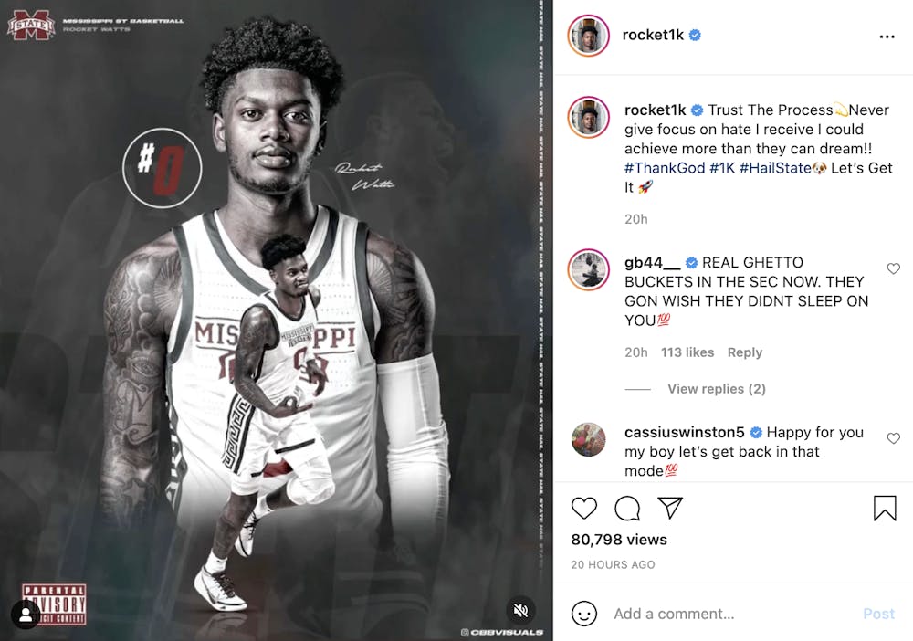 <p>Former MSU guard Rocket Watts announced via his Instagram that he will be transferring to Mississippi State on May 23, 2021.</p>