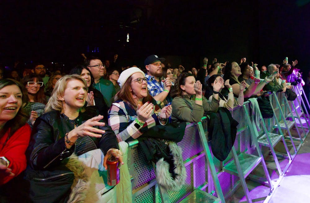 <p>The crowd lined up early to get front row for Atomic Annie and Sister Hazel on Dec. 13, 2024.</p>