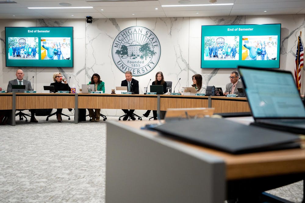 <p>The MSU Board of Trustees at Hannah Administration Building in East Lansing, Michigan on Friday, Dec. 12, 2025.</p>