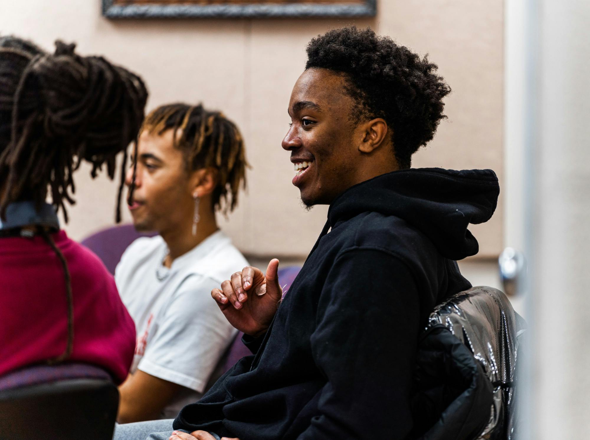 Members of the N Crowd meet for their weekly meeting on Wednesday, Feb. 1, 2023. N Crowd is a fashion magazine and safe space for Black students at Michigan State University.