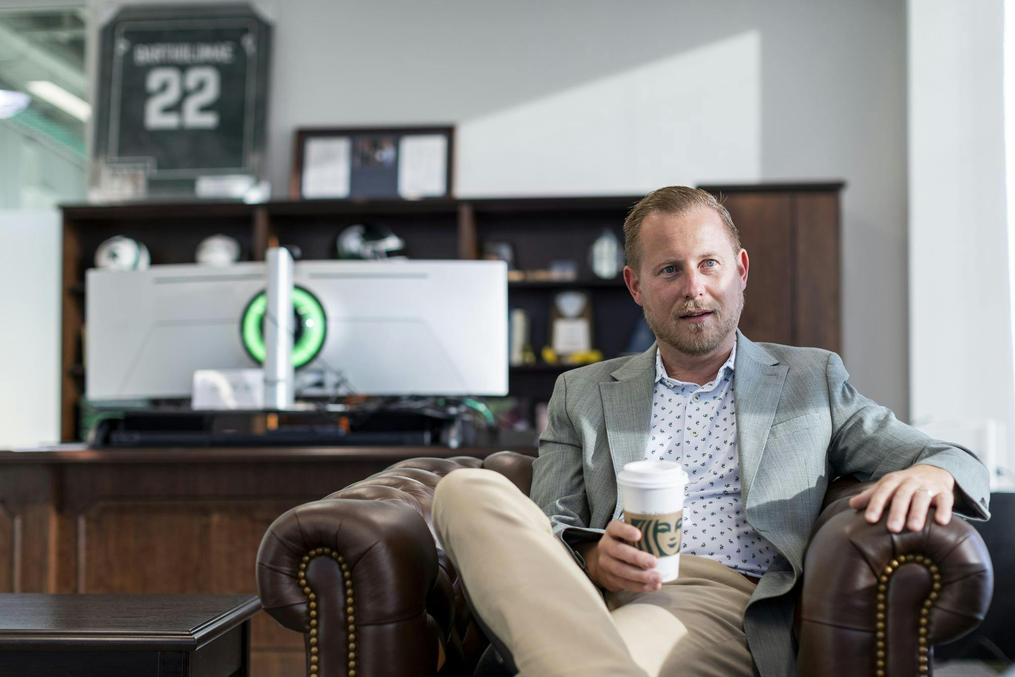 <p>Michigan State athletic director Dan Bartholomae speaks with The State News during an interview in his office in East Lansing, Mich., on Wednesday, Oct. 7, 2026.</p>