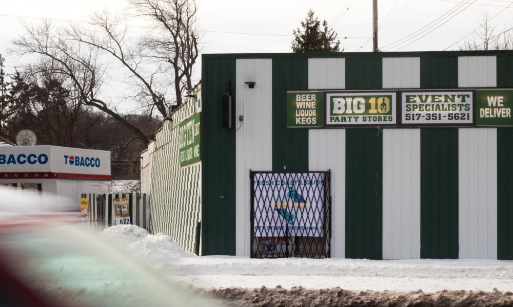The proposed dispensary building located at 1108 E Grand River Ave. is pictured on Feb. 14, 2019.