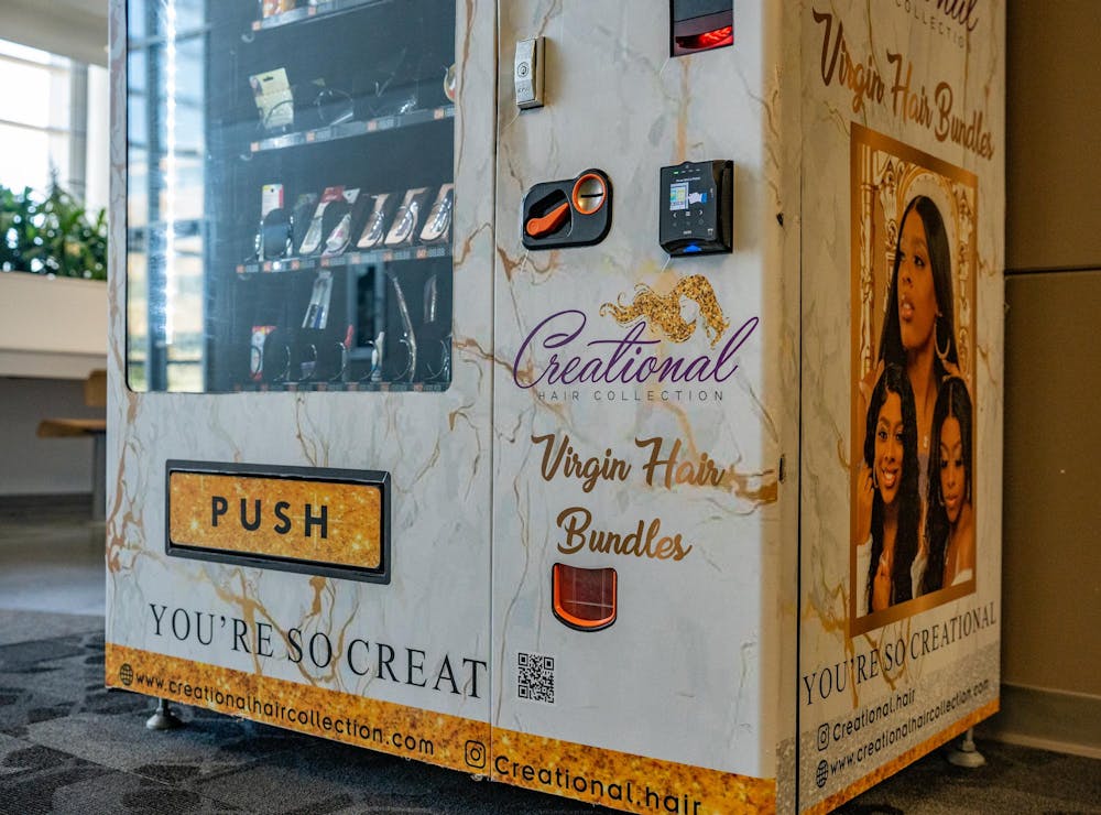 The Creational Hair beauty vending machine in Brody Square on April 13, 2023. 