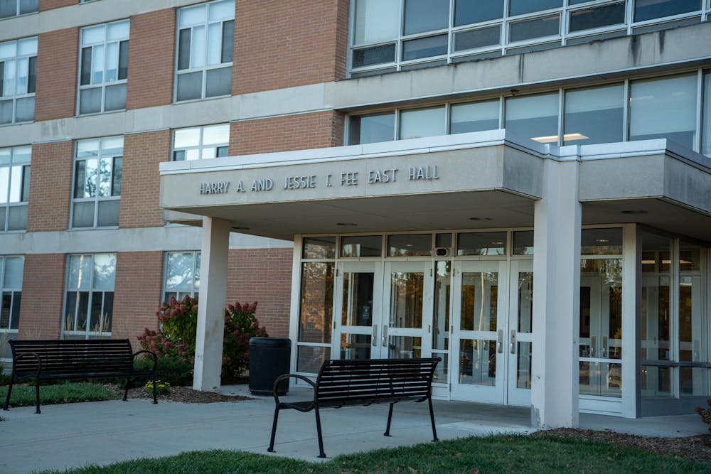 Fee East Hall is shown in East Lansing, Mich.