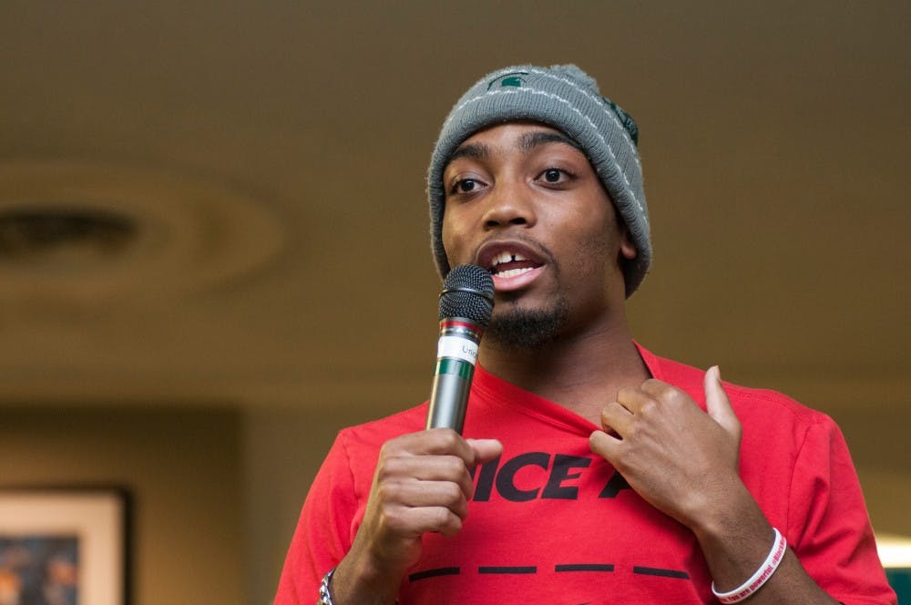 Media and information senior Tony Lamont Jr. Fant performs stand-up on March 1, 2016 at the Union. Fant is performing a stand-up show at the Kellogg Center on April 8.