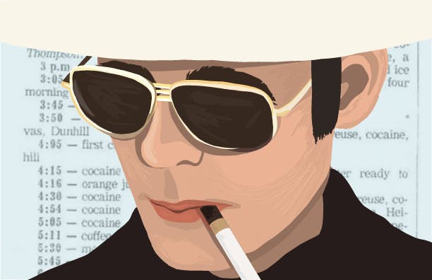 <p>A portrait of Hunter S. Thompson. </p>