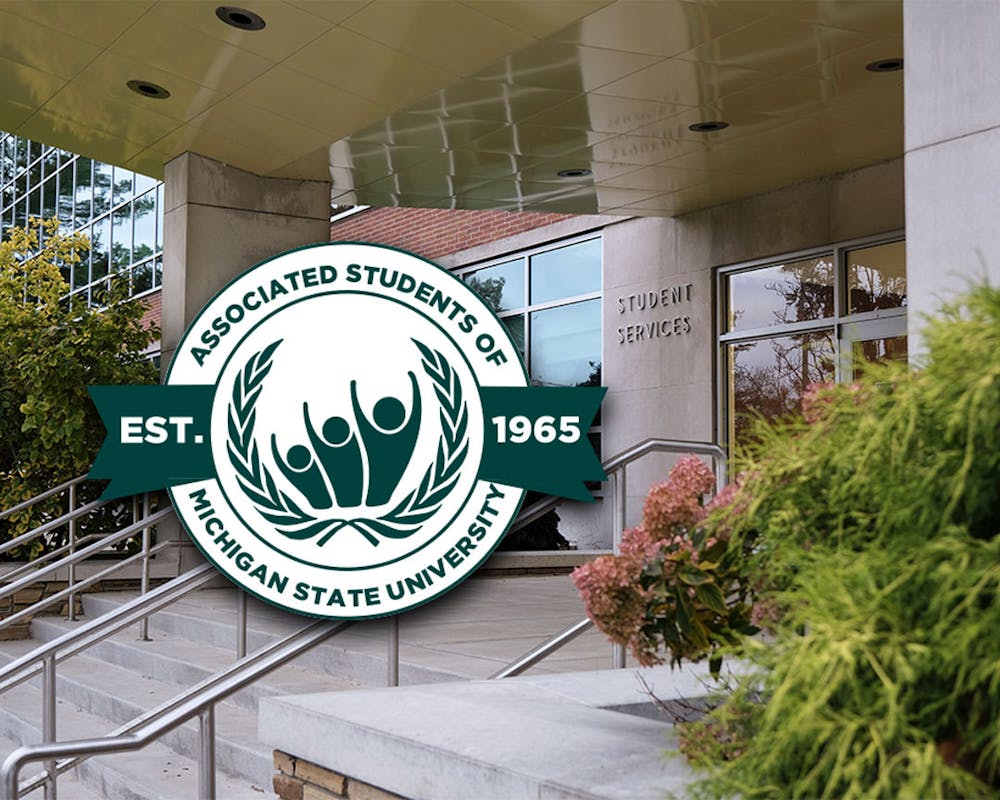 <p>Student Services building featuring the Associated Students of Michigan State University logo.</p>