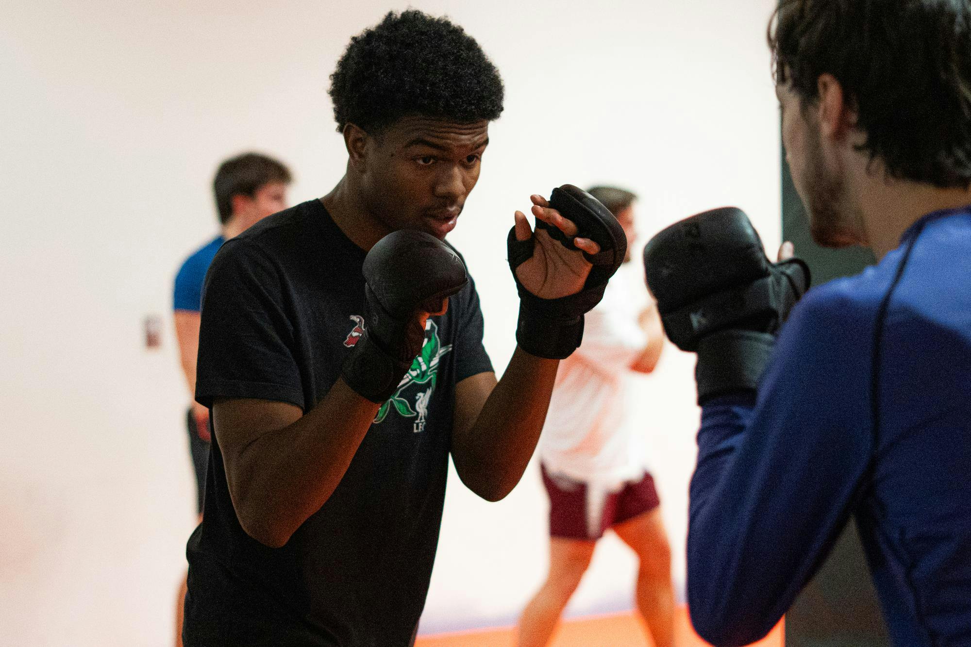 <p>Members of the MSU MMA Club spar at IM West in East Lansing, Michigan on March 16, 2026.</p>