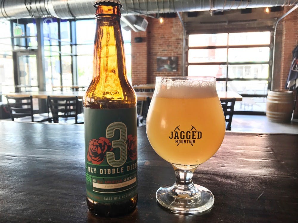 <p>The "Hey Diddle Diddle" beer, made in honor of former Spartan Mike Sadler, was created by Jagged Mountain Brewery. Photo courtesy of Jagged Mountain Brewery.</p>