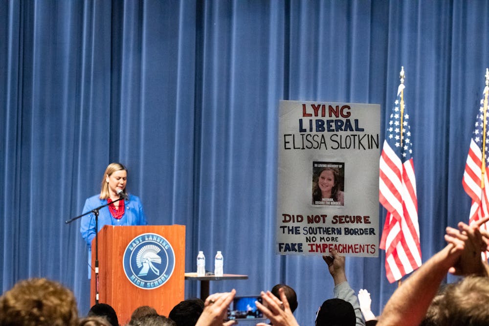<p>East Lansing High School holds State of the District Town Hall with U.S. Rep. Elissa Slotkin and State Rep. Julie Brixie on Feb. 21, 2020. </p>