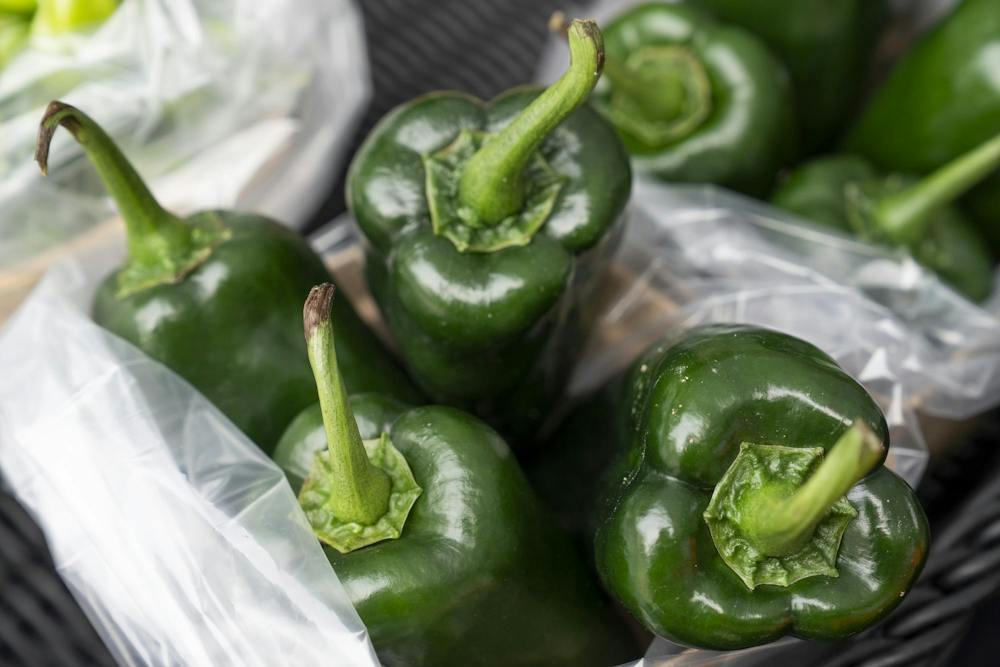 <p>Shishito peppers are bagged together in East Lansing, Mich., on Wednesday, Sept. 16, 2026.</p>