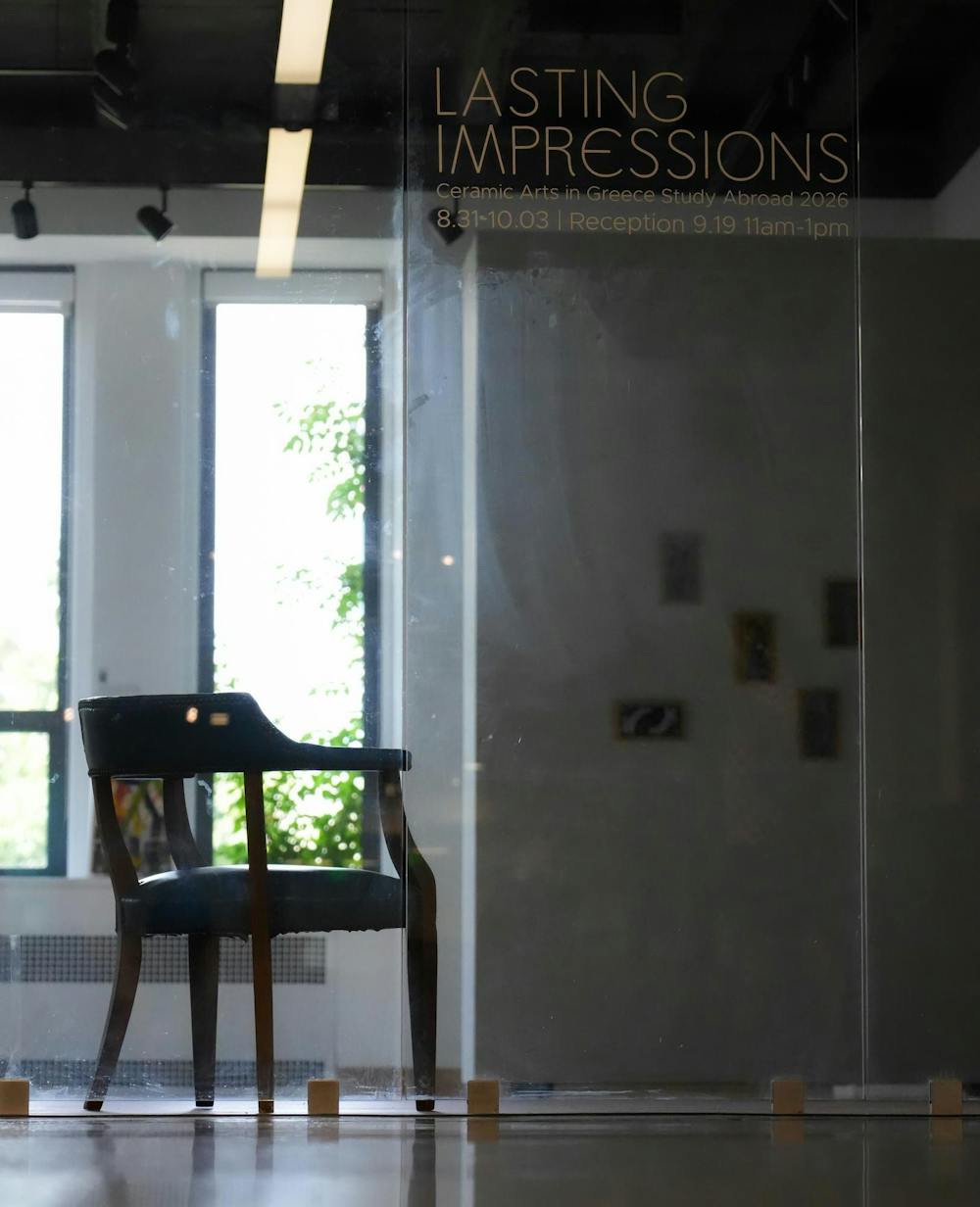 <p>An observation chair sits on the gallery floor of the Lasting Impressions Art Gallery in the MSU Union in East Lansing, Mich., on Tuesday, Sept. 8, 2026.</p>