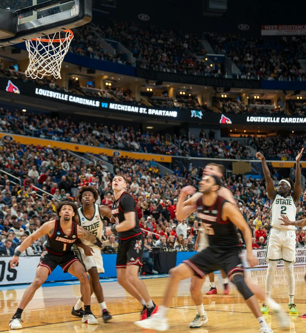 Sophomore guard Kur Teng (2) shoots a free throw during the March Madness matchup against University of Louisville at the KeyBank Center in Buffalo, New York on March 21, 2026.