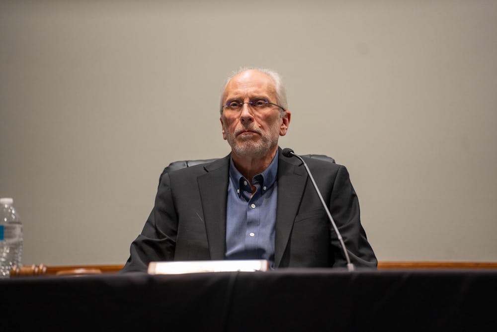 <p>Mayor Erik Altmann listens to public comment during a City Council meeting at the Hannah Community Center in East Lansing, Michigan, on March 17, 2025.</p>
