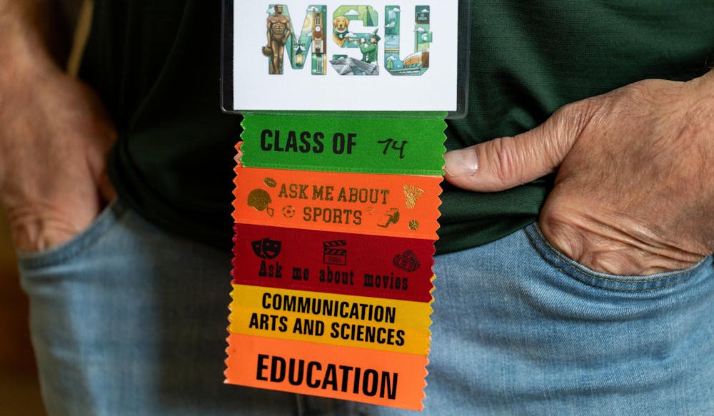 <p>Michigan State University alum, Mark White, waits for a tour of Beaumont Tower to start during the Spartan Reunion in East Lansing, Mich., on May 28, 2026.</p>