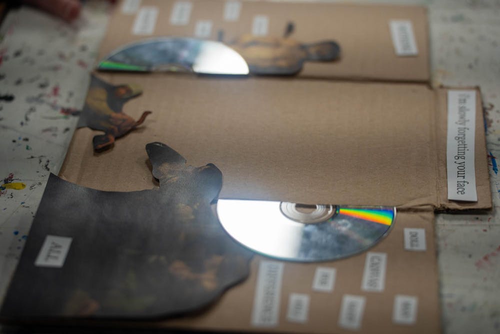  an unfinished artwork at Snyder Hall in East Lansing, on April 8 2026