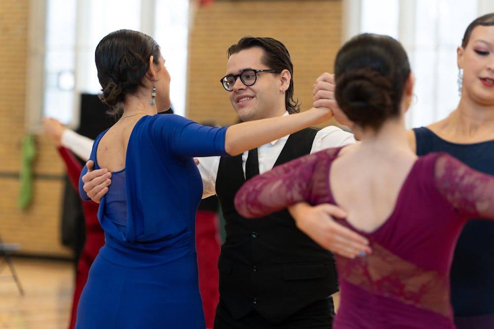 Ballroom dancers take the floor to compete during the 11th annual Green and White Gala at IM Circle on Jan. 31, 2026.