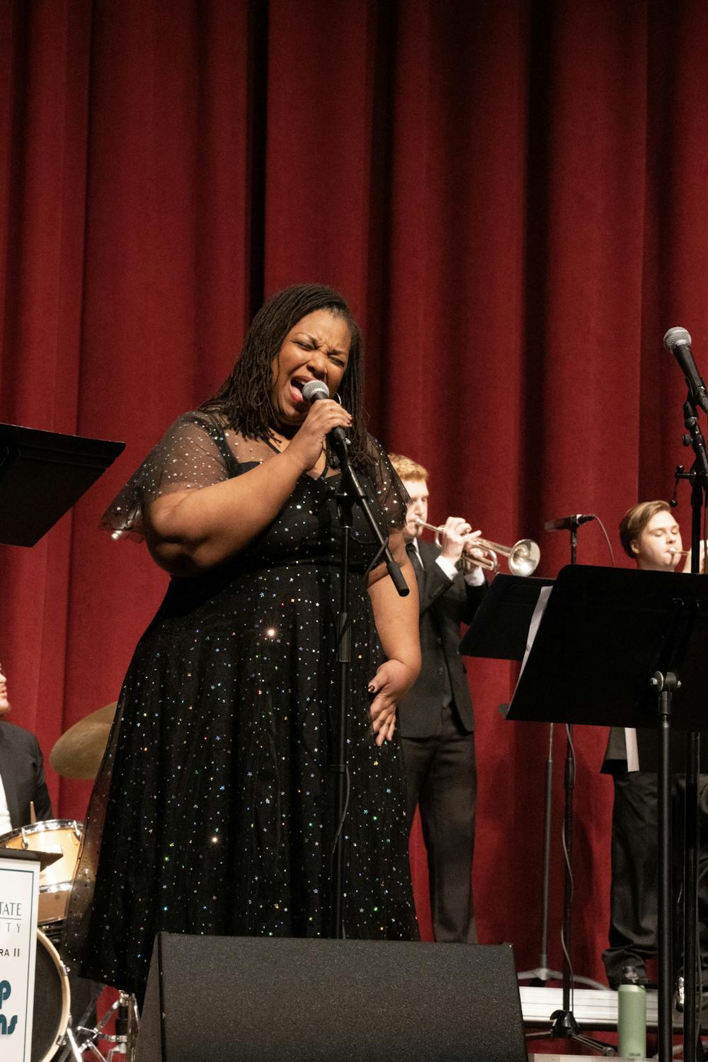 <p>Guest Artist Tiffany Toriumi with MSU Jazz Orchestra II. at the Spritual Prayer and Protest Concert. 01/15/23</p>