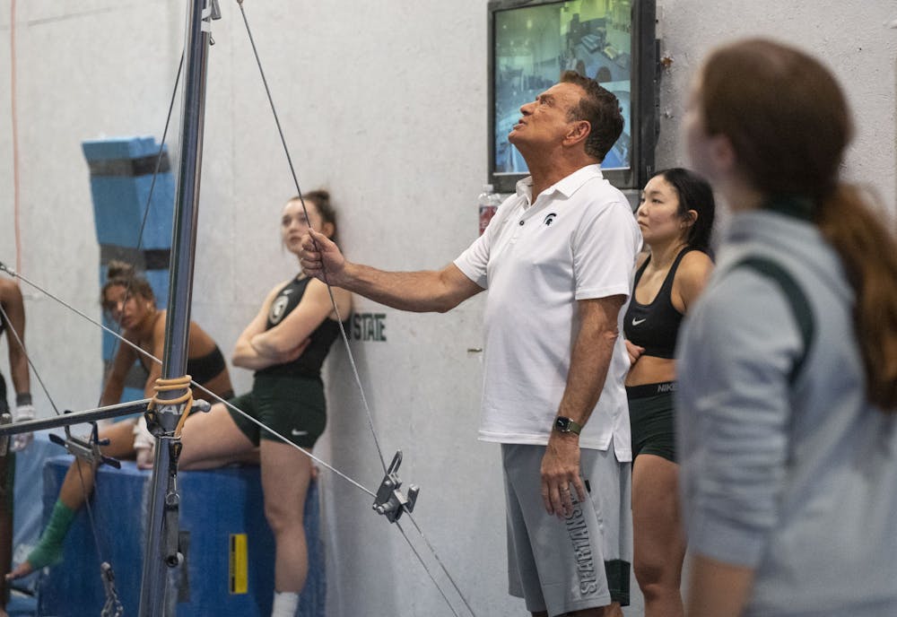 Head coach Mike Rowe at practice on Friday, March 24, 2023 - one week before the Spartans travel to Pittsburgh, Pa for the second round of the NCAA Regionals tournament. 