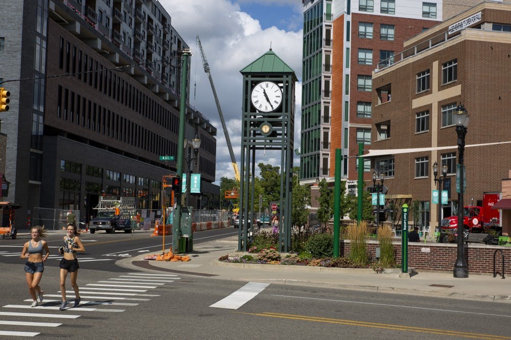 <p>The East Lansing clock tower on Aug. 23, 2019 in East Lansing.  </p>