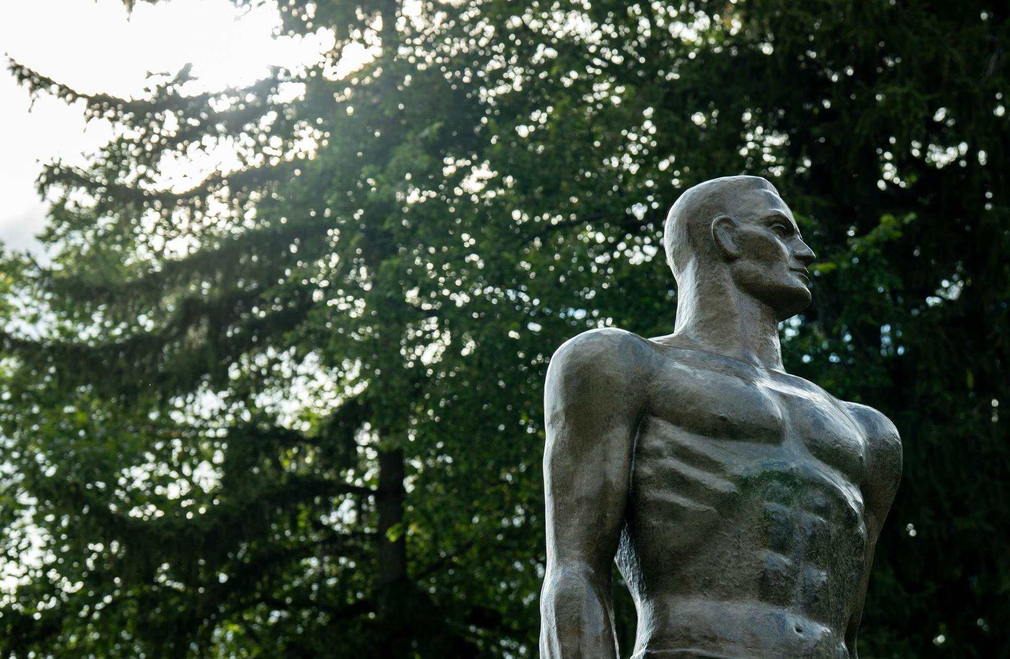 <p>Spartan statue pictured ahead of the Michigan State University verses Boston College at Spartan Stadium in East Lansing, Michigan on Saturday, September 6, 2025.</p>
