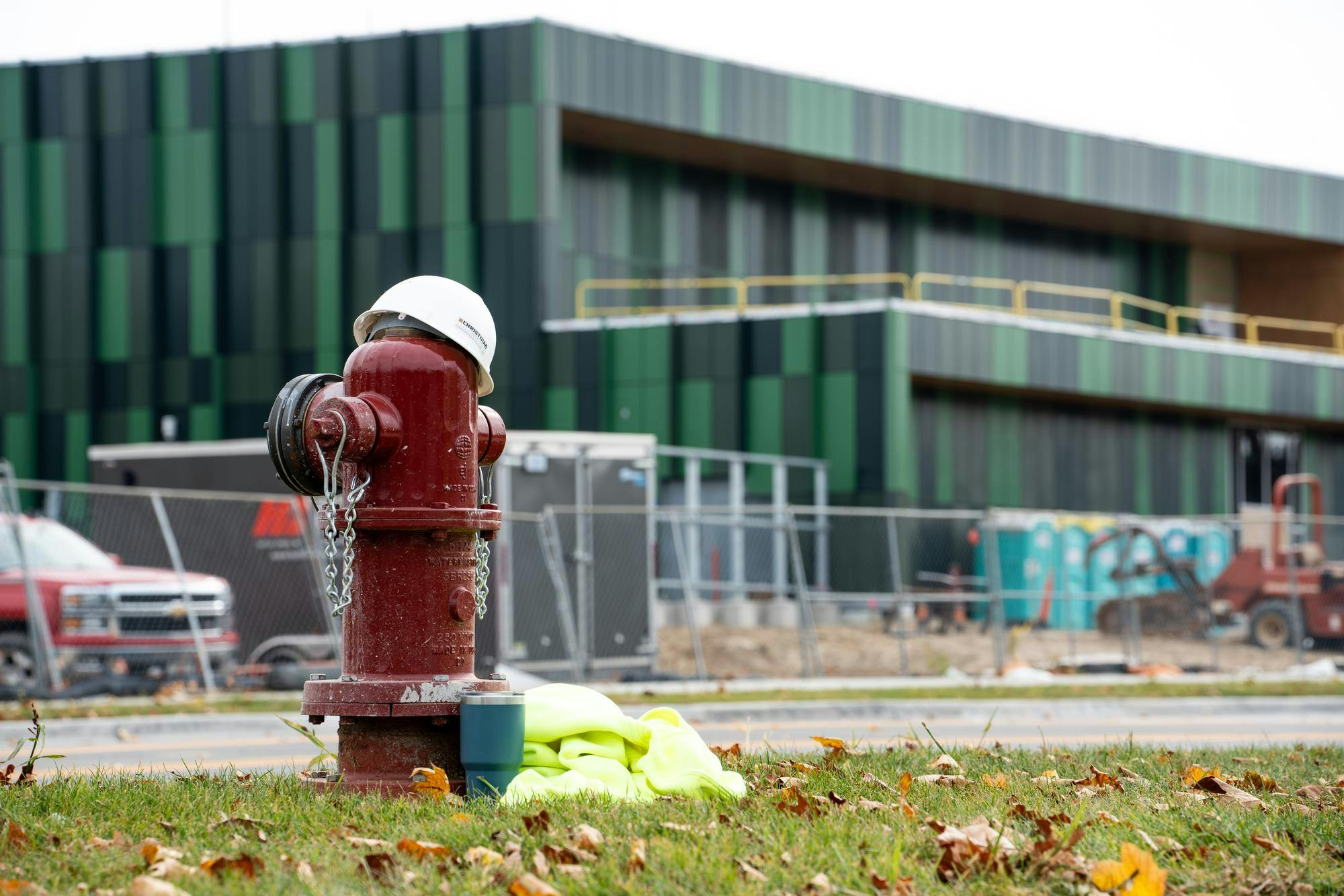 The future multicultural center is underconstruction at the intersection of Farm Lane and N Shaw Lane on Oct. 29, 2024. The area surrounding the site was evacuated and cordoned by emergency services due to a natural gas leak.