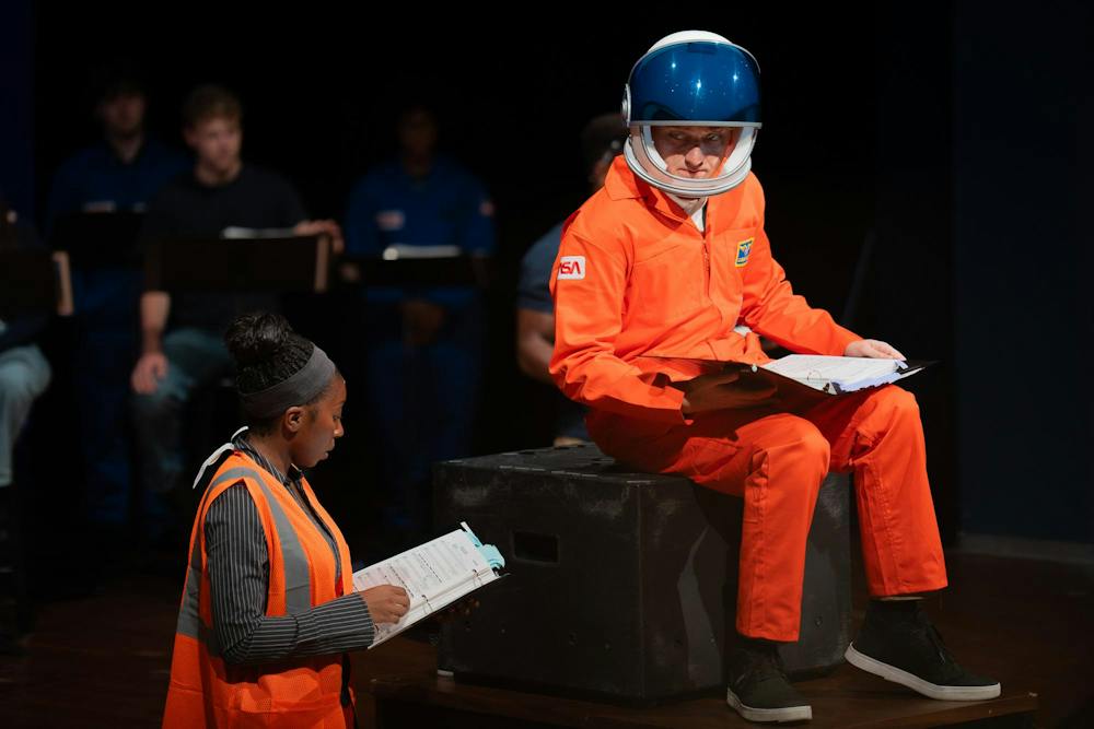 <p>Michigan State students rehearse for the upcoming production of "Discovery" at the Wharton Center in East Lansing, Mich., on Sept. 22, 2026.</p>