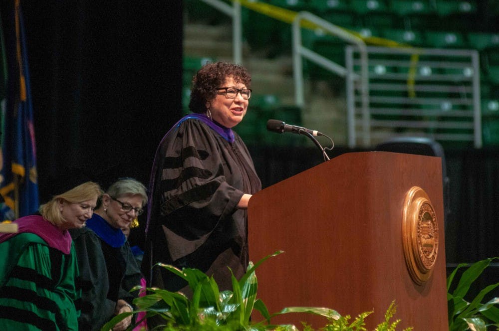 Associate Justice Sonia Sotomayor talks about her life path at the MSU Academic Welcome on Aug. 27, 2018.