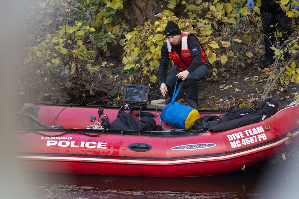 MSU PD, Lansing PD and the Capital Area Dive Team continue the search for Brendan Santo, who went missing on campus on Friday, Oct. 29. Nov. 3, 2021. 