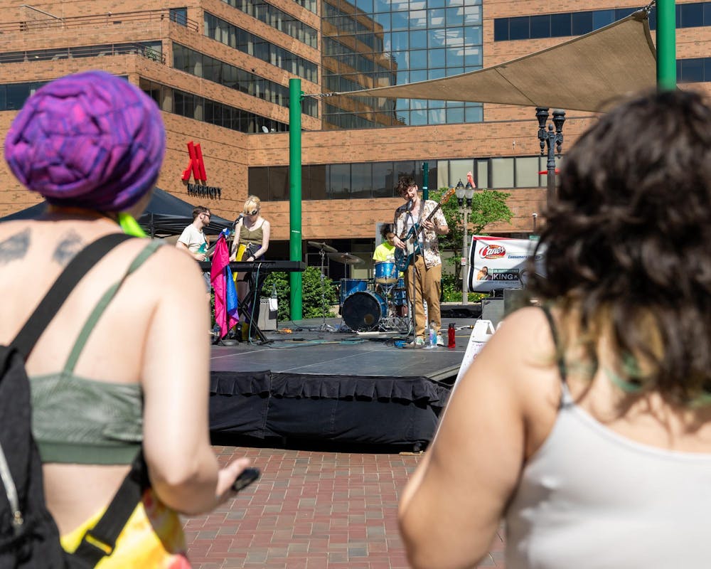 <p>The East Lansing Pride celebration invites live performers to play music to the crowds on Albert Ave in East Lansing, Mich., on June 13, 2026.</p>