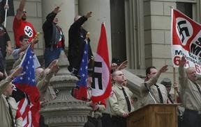 <p>Neo-Nazis at a rally at the Capitol steps on April 22, 2006.</p>