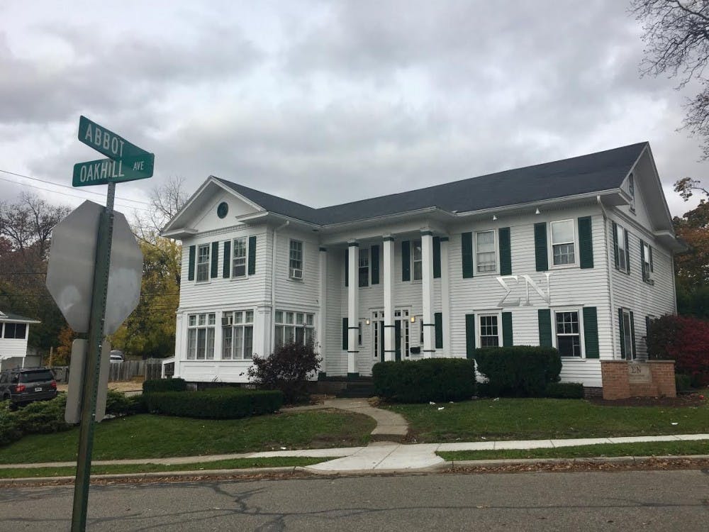 <p>MSU's Sigma Nu fraternity house at&nbsp;110 Oakhill Ave. Photo McKenna Ross</p>