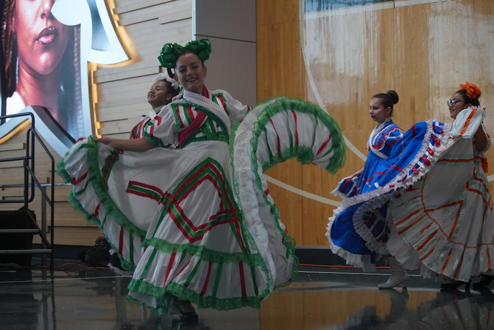 <p>A group of students from the Fantasia Ballet Folklorico of Lansing perform at Spartan Remix on Sept. 5th, 2024. Spartan Remix is a student event for multicultural student organizations that helps get their name out to new and prospective students.</p>