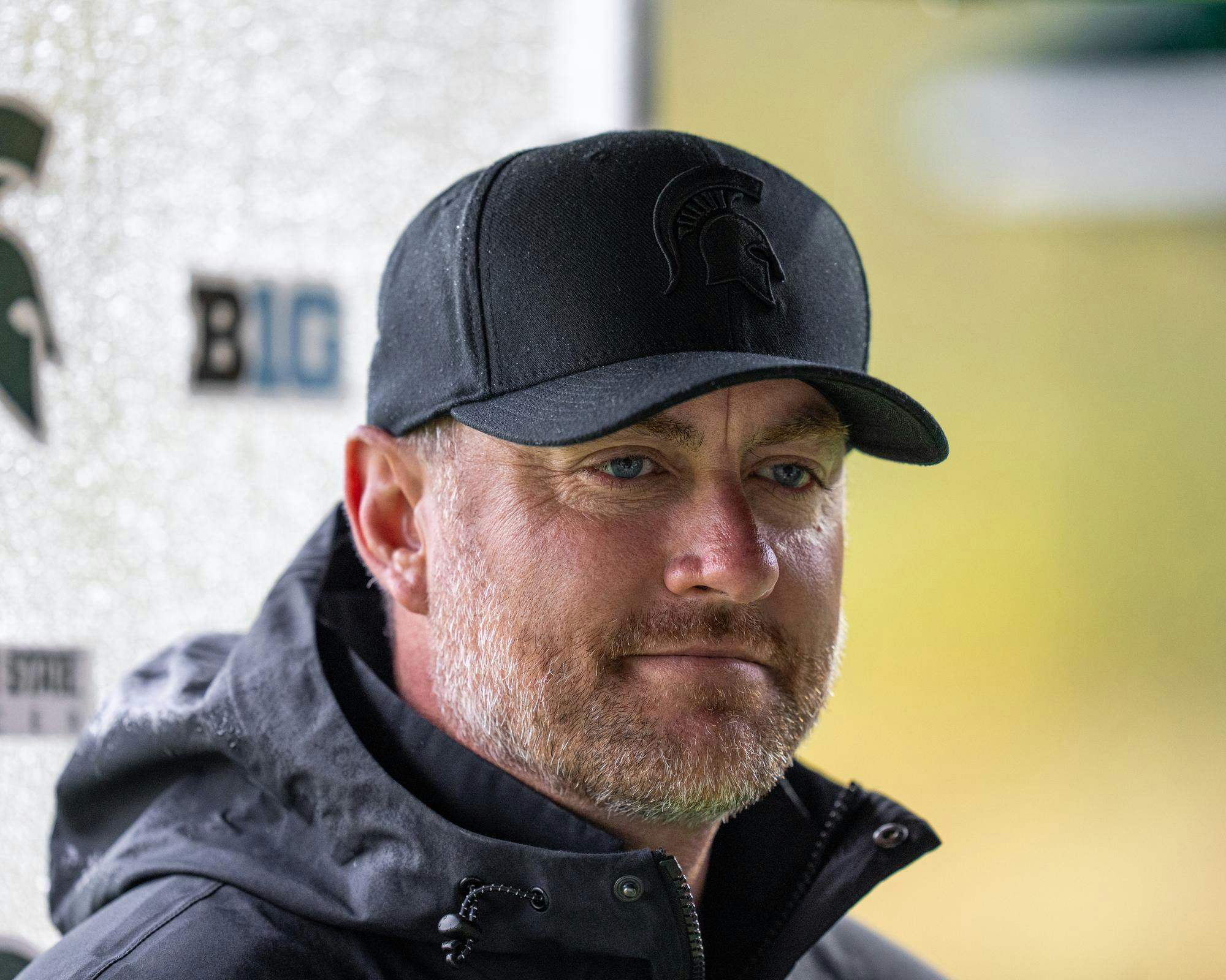 <p>MSU Womens soccer head coach, Jeff Hosler, smirks after his teams win against Illinois in DeMartin Stadium in East Lansing, MI on Oct. 19, 2025.</p>