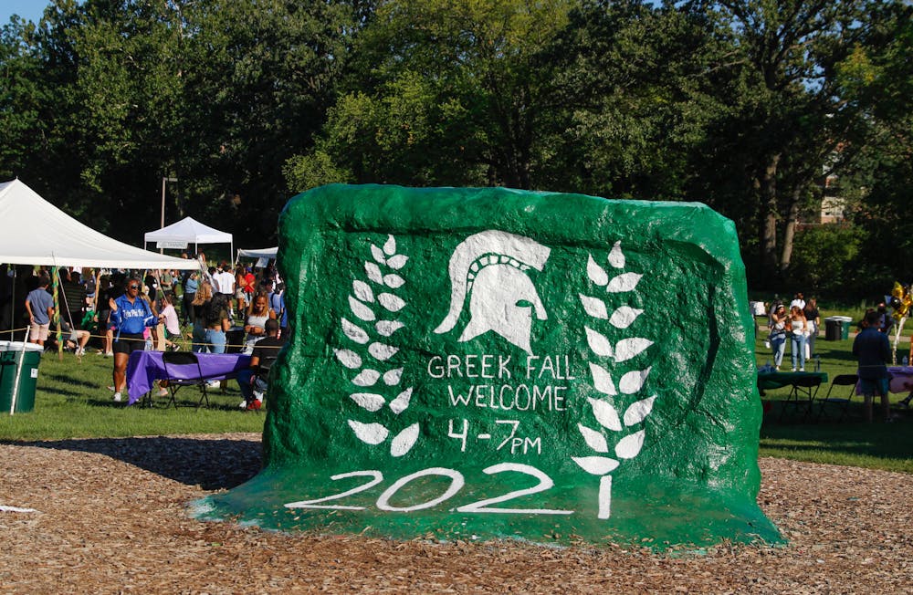 <p>MSU Greek Life conducted a Greek Welcome event on Thursday, September 2, 2021 at the Rock on Farm Lane. The event was planned by representatives from each of the four councils - the National Pan-Hellenic Council, Multicultural Greek Council, Interfraternity Council and Panhellenic Council - and designed to educate students who are interested in joining greek life on campus. </p>