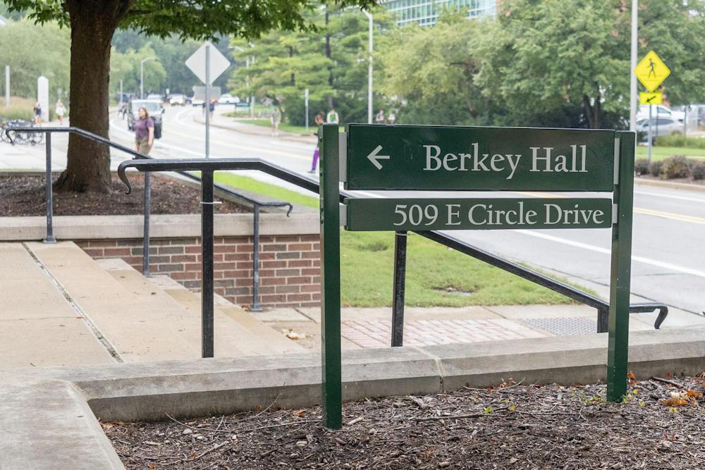 <p>The Berkey Hall sign on E Circle Dr. in East Lansing, Mich., on Wednesday, Sept. 9, 2026.</p>